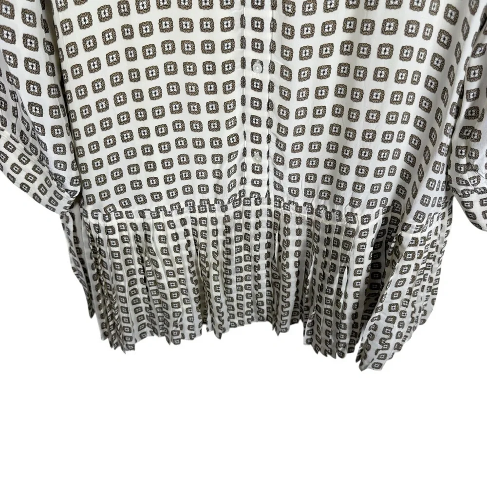 NWT J. Crew New Amelia Shirt Dress Foulard Print Ivory Lace Drop Waist Sz XL